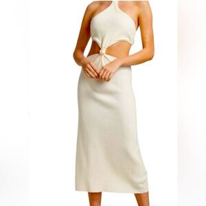 NWOT Cult Gaia Cameron Cream Halter Midi Dress size XL